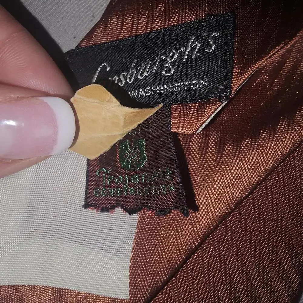 Vintage Lansburgh's Washington Brown Silk Men's Tie